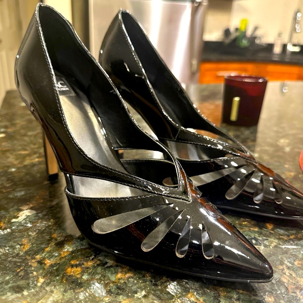 ZAC POSEN black Leather heels